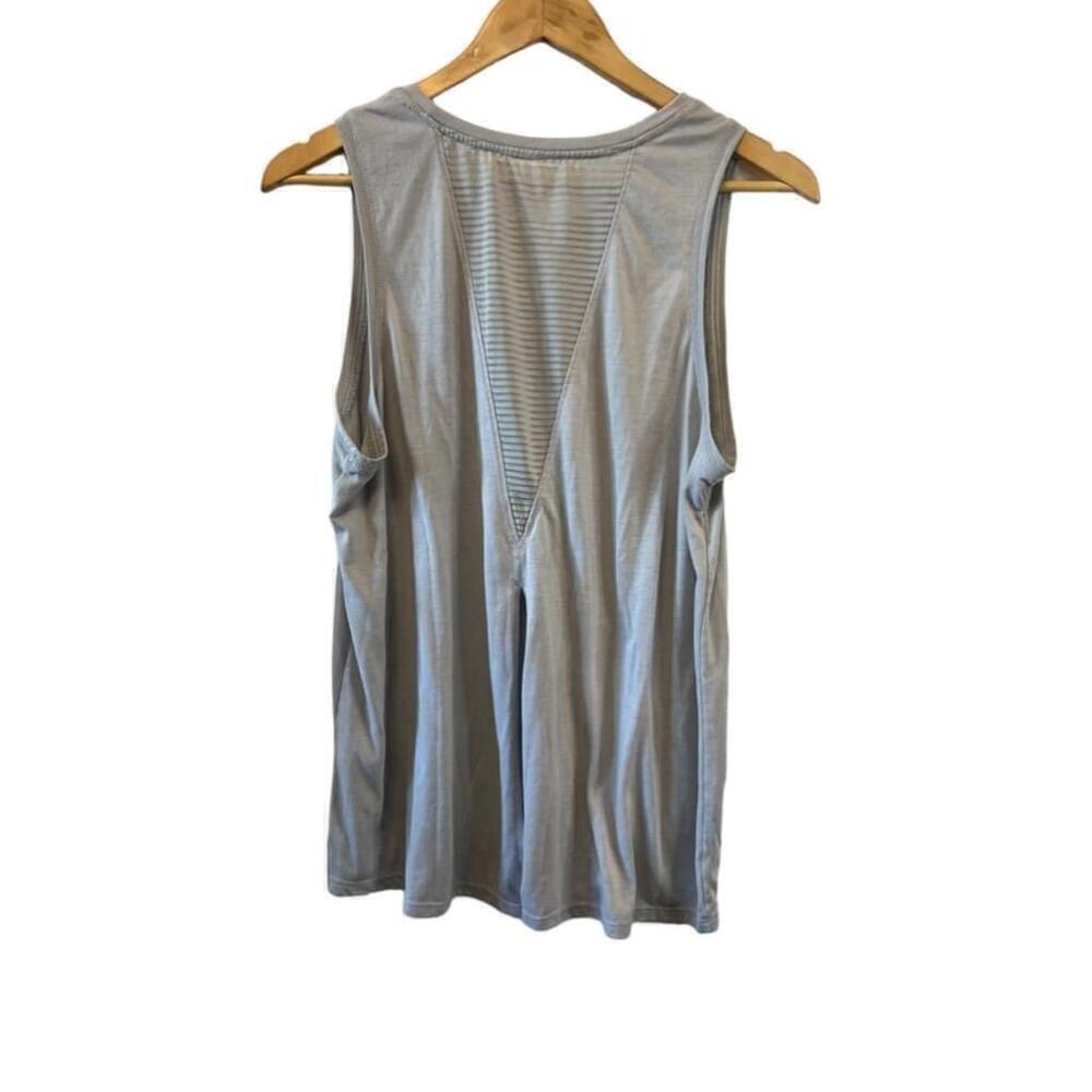Athletic Open Back Tank Top Gray Sleeveless Workout Yoga Gym Size Large - Picture 5 of 8